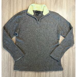 Randy Kemper 100% Cashmere Quarter Zip Sweater Size M –Gray Soft Luxury Pullover